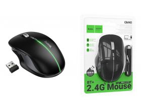 Мышь беспроводная HOCO GM40 Dixon RGB dual-mode (черная ночь)