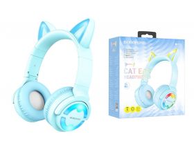 Наушники мониторные беспроводные BOROFONE BO15 Cat ear BT headphonest Bluetooth (синий)