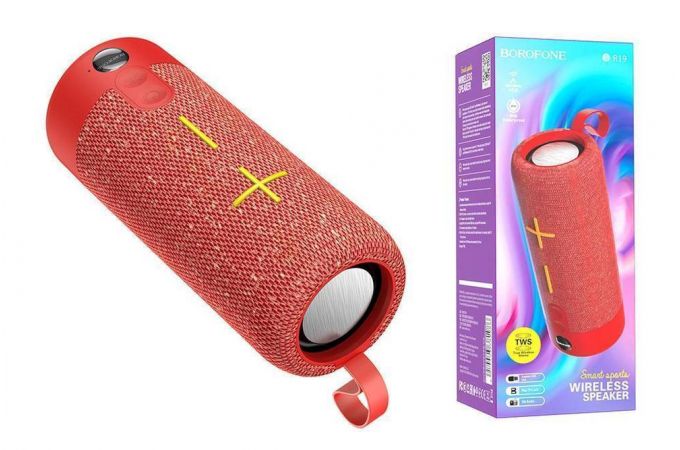 Портативная беспроводная колонка BOROFONE BR19 Euphony sports BT speaker (красный)