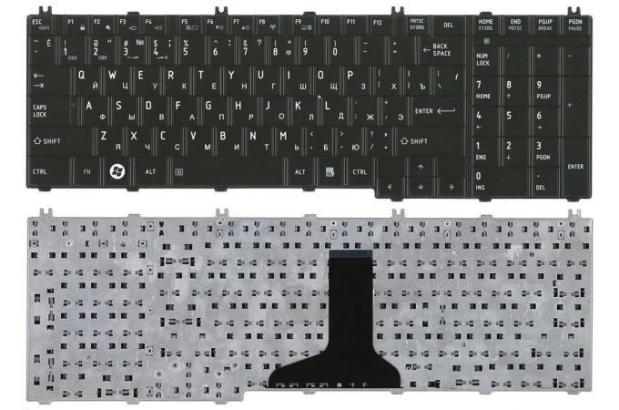 Клавиатура для ноутбука Toshiba Satelite C650 L650 L670 глянцевая черная