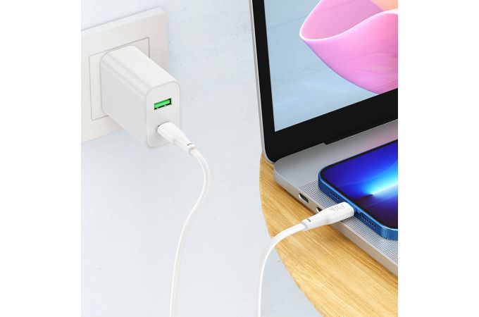 Кабель USB Type-C - Lightning HOCO X93 PD20W (белый) 1м