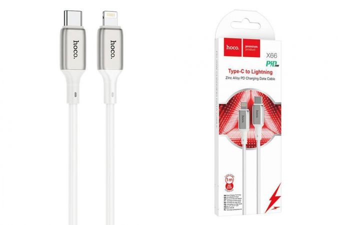 Кабель USB Type-C - Lightning HOCO X66 PD20W (белый) 1м