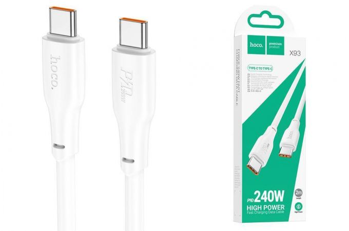Кабель USB Type-C - USB Type-C HOCO X93 PD240W (белый) 2м