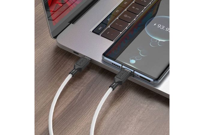 Кабель USB Type-C - USB Type-C HOCO X90 PD60W (черный) 1м (силиконовый)