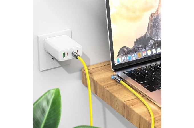 Кабель USB Type-C - USB Type-C HOCO U118 60W (желтый) 1м