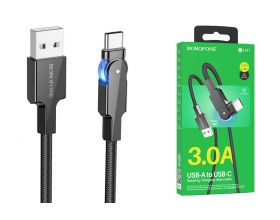 Кабель USB - USB Type-C BOROFONE BU41, 2,4A (черный) 1,2м (поворотный коннектор)