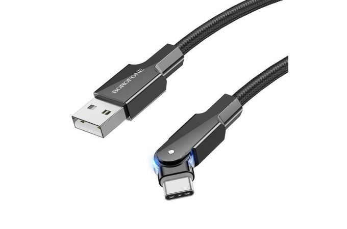 Кабель USB - USB Type-C BOROFONE BU41, 2,4A (черный) 1,2м (поворотный коннектор)