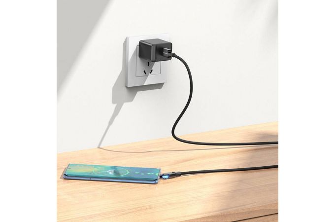 Кабель USB - USB Type-C BOROFONE BU41, 2,4A (черный) 1,2м (поворотный коннектор)
