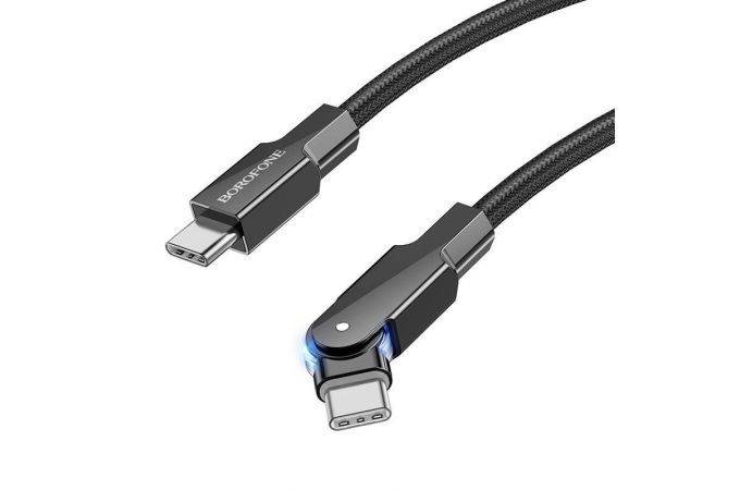 Кабель USB Type-C - USB Type-C BOROFONE BU41, PD60W (черный) 1м (поворотный коннектор)