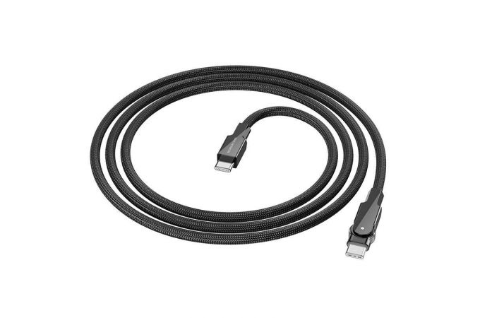 Кабель USB Type-C - USB Type-C BOROFONE BU41, PD60W (черный) 1м (поворотный коннектор)