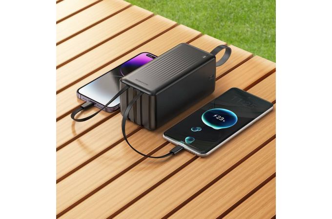 Универсальный дополнительный аккумулятор Power Bank BOROFONE BJ79C Clever with 3 cables (50000mAh) (черный)