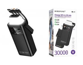 Универсальный дополнительный аккумулятор Power Bank BOROFONE BJ65 High 22.5W+PD20W four-cables (30000mAh) (черный)