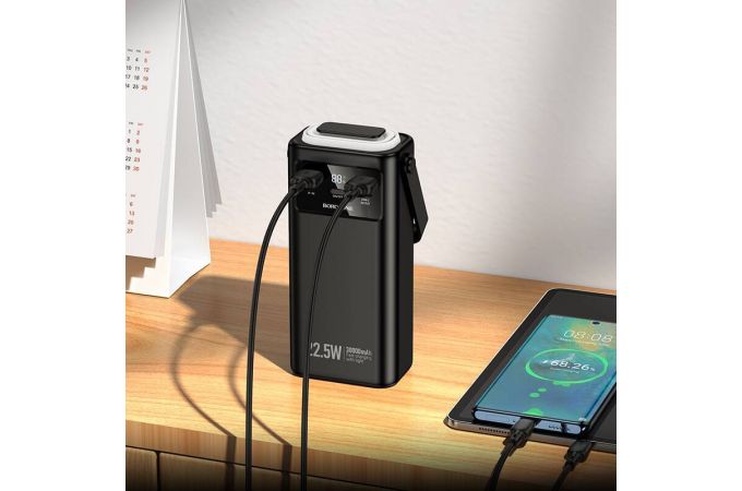 Универсальный дополнительный аккумулятор Power Bank BOROFONE BJ65 High 22.5W+PD20W four-cables (30000mAh) (черный)