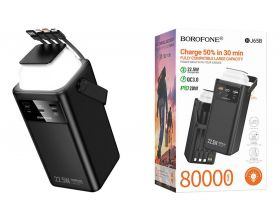 Универсальный дополнительный аккумулятор Power Bank BOROFONE BJ65B High 22.5W+PD20W four-cables (80000mAh) (черный)