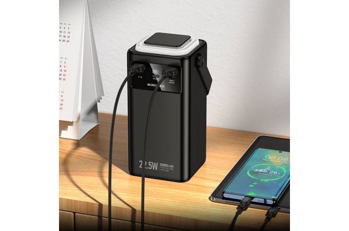 Универсальный дополнительный аккумулятор Power Bank BOROFONE BJ65B High 22.5W+PD20W four-cables (80000mAh) (черный)