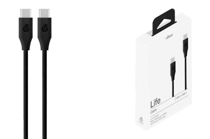 Кабель USB-C/USB-C uBear 1.2м, 60W (Черный)