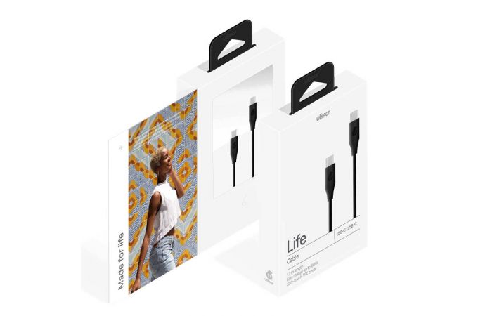 Кабель USB-C/USB-C uBear 1.2м, 60W (Черный)