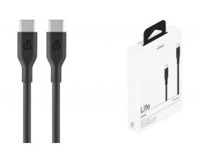 Кабель USB Type-C - Type-C uBear Life 100W, 5А, 2м (Черный)
