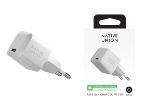 Сетевое зарядное устройство Native Union FAST GAN CHARGER 30W, разъёмы USB-C (Белый)