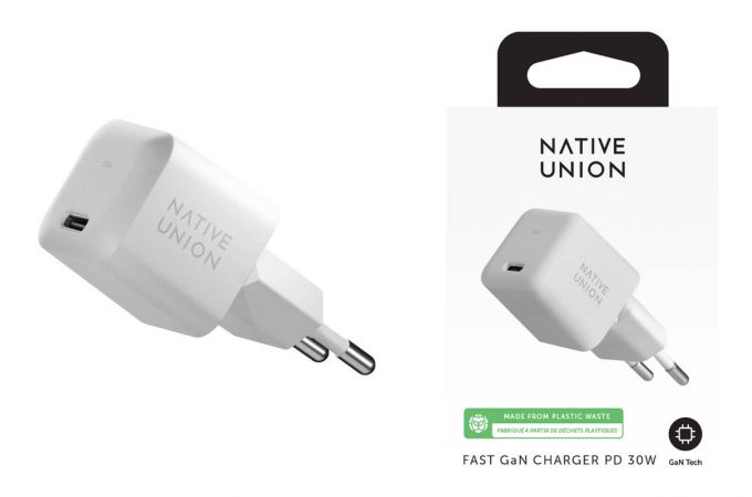 Сетевое зарядное устройство Native Union FAST GAN CHARGER 30W, разъёмы USB-C (Белый)