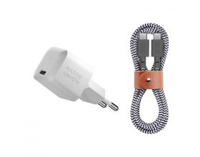 Сетевое зарядное устройство Native Union FAST GAN CHARGER 30W с кабелем USB-C/USB-C (Белый)