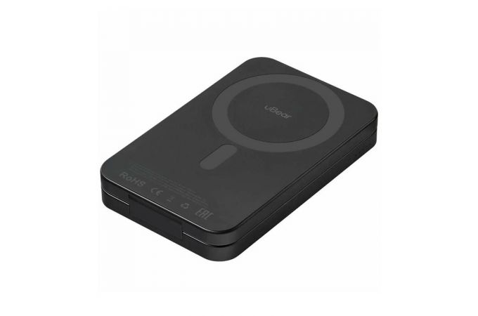 Универсальный дополнительный аккумулятор uBear 3в1 8000 mAh  MagSafe Rise Solo Qi2 Wireless Charger  (Черный)