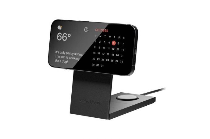 Беспроводное зарядное устройство Native Union Rise 3-in-1 Magnetic Wireless Charger (Rise Pro), MagSafe (Черный)