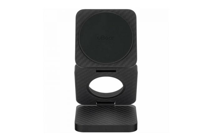 Беспроводное зарядное устройство с поддержкой MagSafe 3в1, uBear Balance Кевлар (Черный)