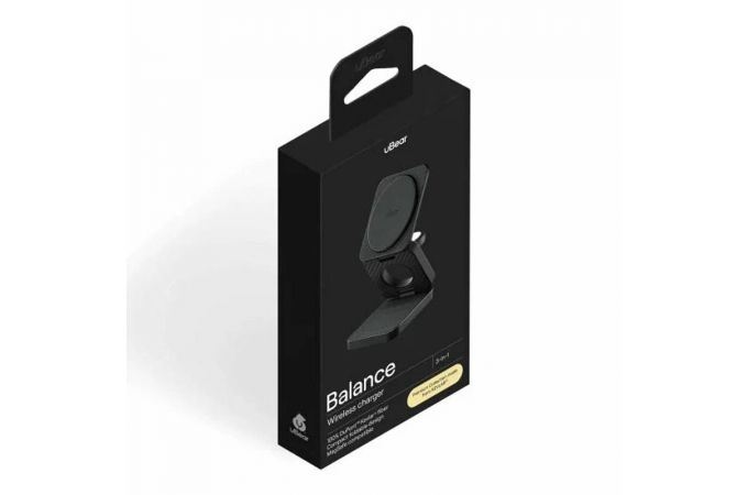 Беспроводное зарядное устройство с поддержкой MagSafe 3в1, uBear Balance Кевлар (Черный)