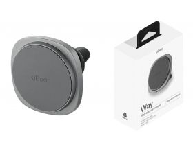 Держатель автомобильный для телефона uBear Way Magnetic Car mount with Wireless Charging (Серый)