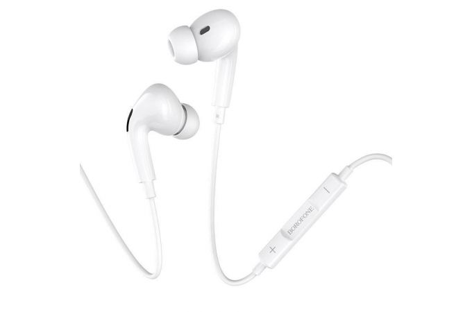 Наушники вакуумные проводные BOROFONE BM30 Max штекер Lightning (белый)