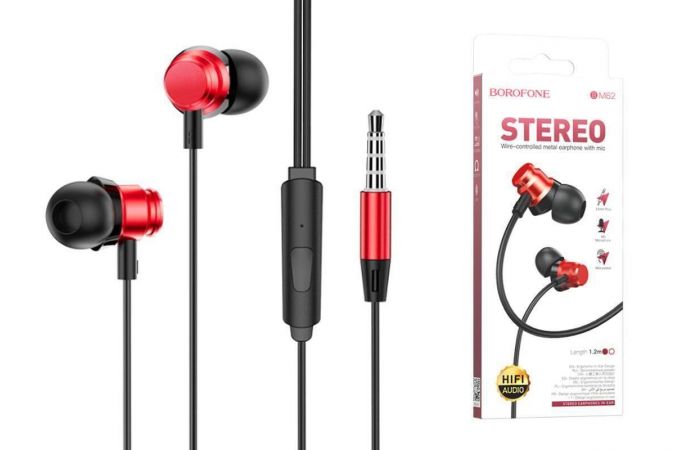 Наушники вакуумные проводные BOROFONE BM62 Prosperity (красный)