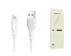 Кабель USB - Lightning BOROFONE BX18, 2,4A (белый) 3м