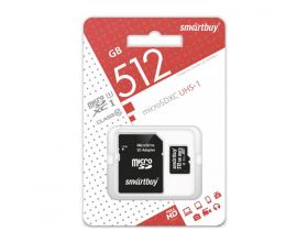 Карта памяти microSDXC Smartbuy 512GB Class10 UHS (с адаптером SD) SB512GBSDCL10-01