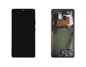 Дисплей для Samsung G770F Galaxy S10 Lite Black в сборе с тачскрином + рамка, 100%