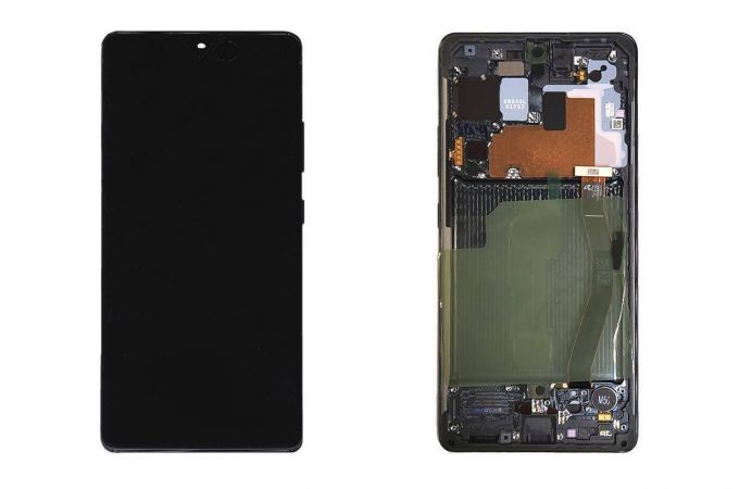 Дисплей для Samsung G770F Galaxy S10 Lite Black (черный) в сборе с тачскрином + рамка, 100%