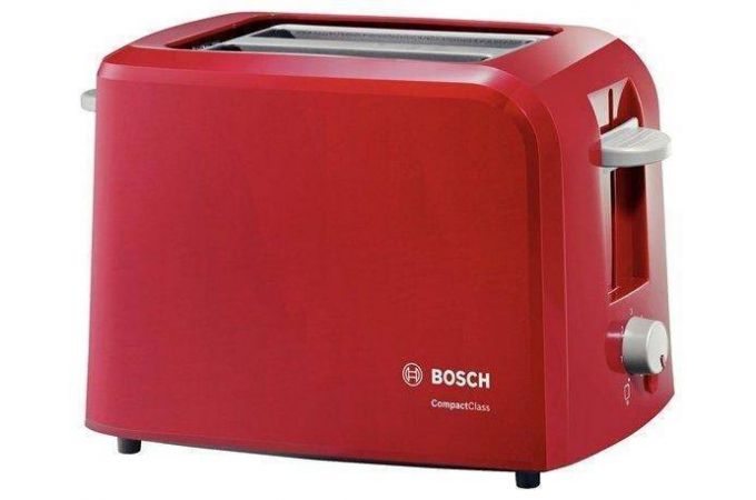 Тостер BOSCH TAT 3A014 980 Вт, красный
