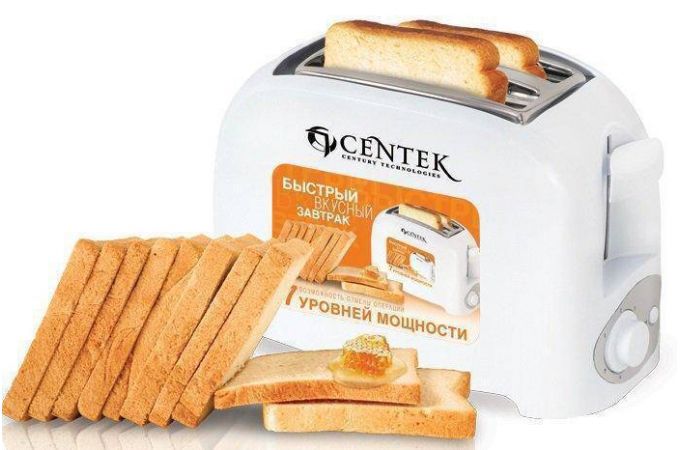 Тостер CENTEK CT-1420 белый 750 Вт, 7 уровней мощности
