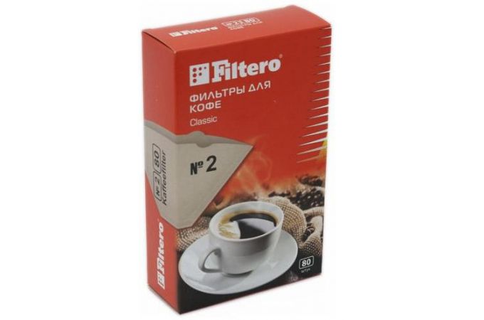 Фильтры для кофе FILTERO Classic №2/80 коричневые
