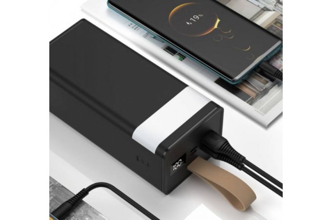 Универсальный дополнительный аккумулятор Power Bank XO PR130, 40000 mAh, 2A вх/вых, USB/Type-C, QC 3.0+PD, дисплей, белый