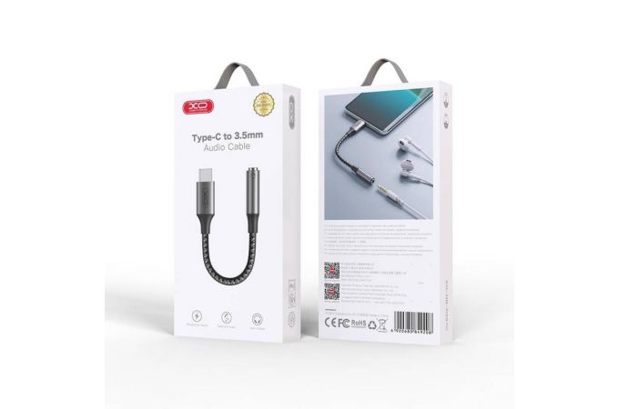 Адаптер для проводной гарнитуры c 3.5 мм на Type-C XO NB-R257C  (workable for mostly samsung) Tranish