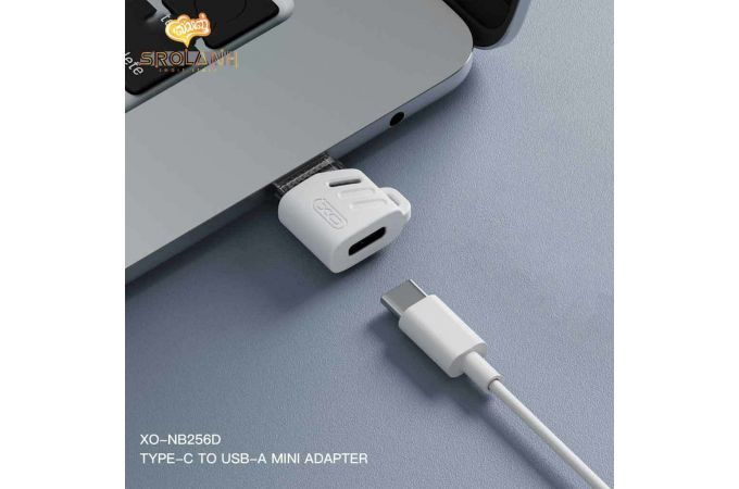 Переходник OTG XO NB256D Type-c Female to USB-A (with Lanyard) White