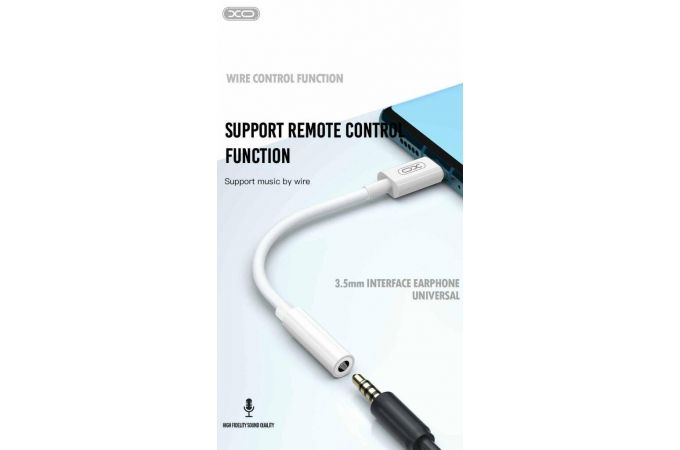 Адаптер для проводной гарнитуры c 3.5 мм на Type-C XO NB-R161 White