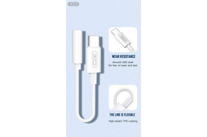 Адаптер для проводной гарнитуры c 3.5 мм на Type-C XO NB-R161 White