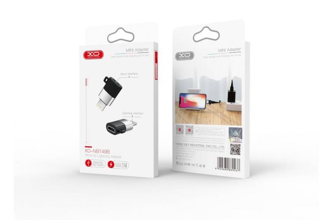 Переходник OTG XO NB149B Micro to Lighting Black