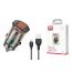 Автомобильное зарядное устройство АЗУ 2USB + кабель Lightning XO CC49 transparent design 2.4A Brown