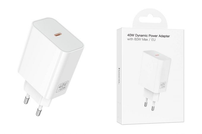 Сетевое зарядное устройство USB-C BOROFONE C162A Source single port PD40W (белый)