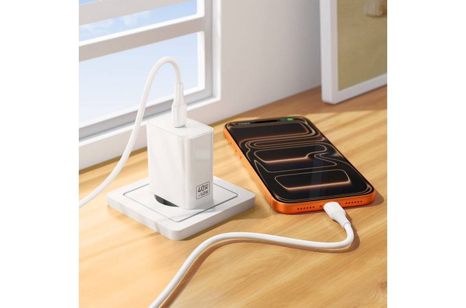 Сетевое зарядное устройство USB-C BOROFONE C162A Source single port PD40W (белый)