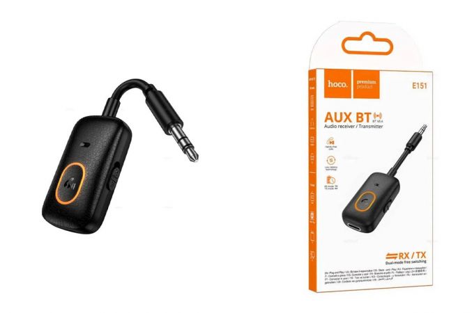 Bluetooth адаптер для автомагнитолы HOCO E151 AUX Graceful (черный)