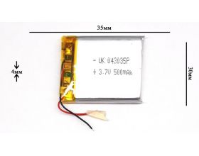 Универсальный аккумулятор 35x30x4 3.7V 500mAh (403035P)